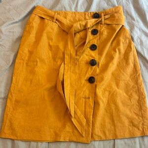 Boden yellow button down skirt